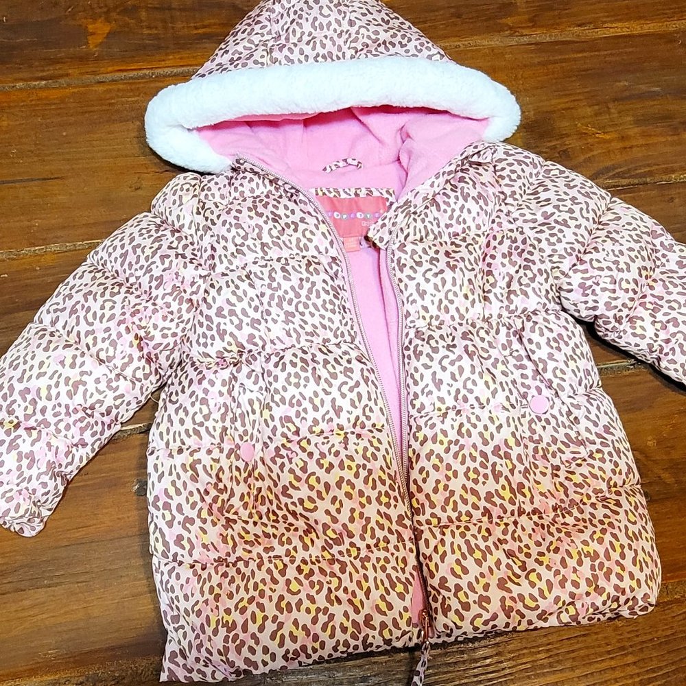 Pink Animal Print Coat - Girls 3T